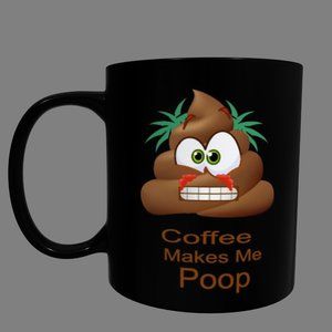 Funny Coffee Mug I Funny Coffee Mugs - Poop Emoji Coffee Cup | Dark Brown Coffee